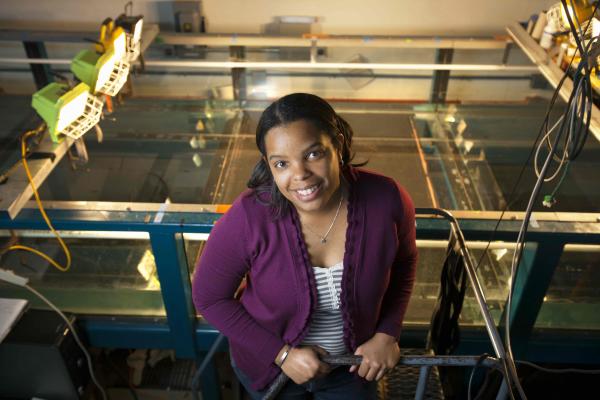 grad student in hydrology lab